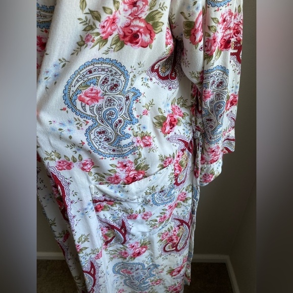 Victoria's Secret Vintage Gold Label Floral Paisley Print Robe Size Medium - Picture 3 of 11
